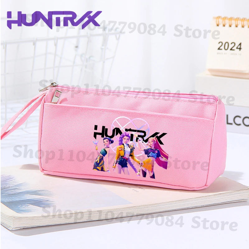 K-pop Demon Hunters Pink Pencil Case for Students