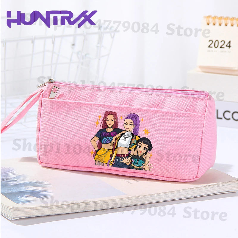 K-pop Demon Hunters Pink Pencil Case for Students