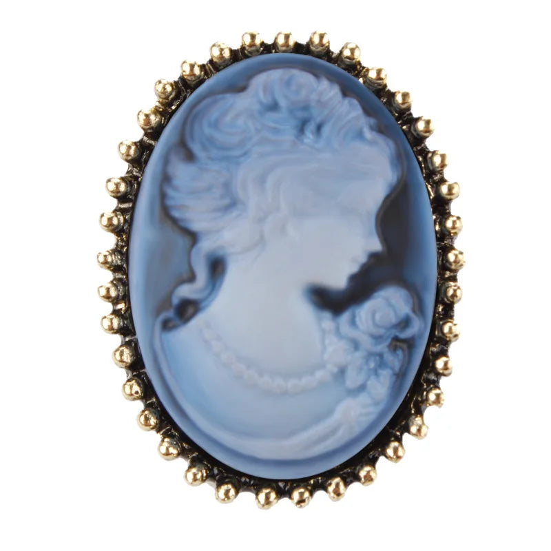 Vintage Cameo Elegant Queen Head Portrait Brooch For Women Antique Wedding