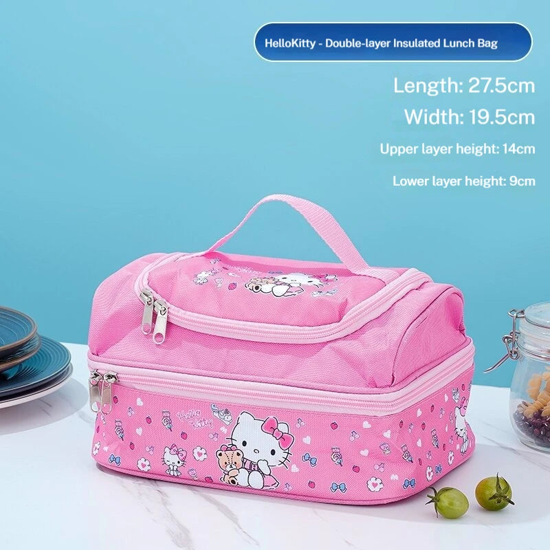 Double-Layer Insulated Handbag Waterproof Bento Bag