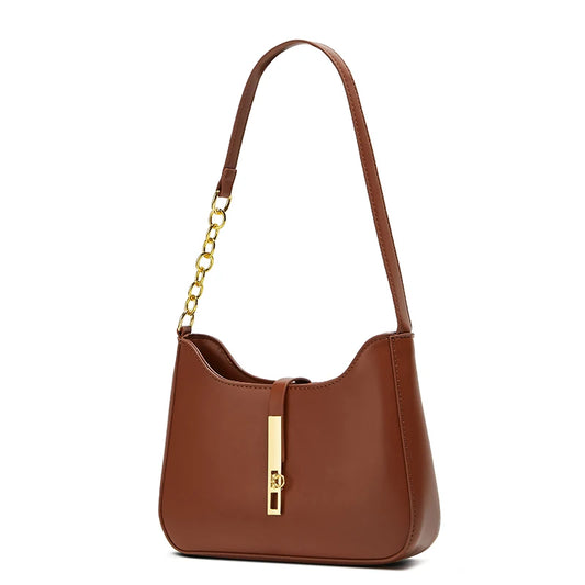 Ladies' Single Shoulder Bag, European and American Popular Solid Color Simple Handbag