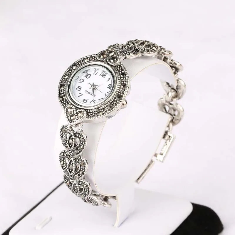 Vintage Luxury Bracelet Watch Women Rhinestone Ladies Elegant Watches Clock Quartz