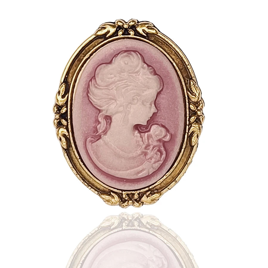 Vintage Crystal Rhinestones Cameo Brooches for Women Queen Head Brooch Pin