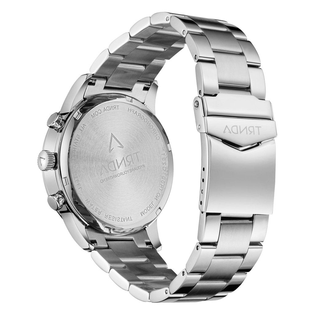Trnda Men's Stainless Steel Watch, Charcoal Black Dial | Trnda43mm-3
