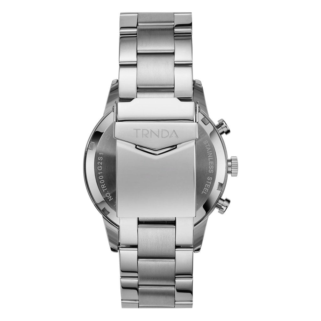Trnda Men's Stainless Steel Watch, Charcoal Black Dial | Trnda43mm-4