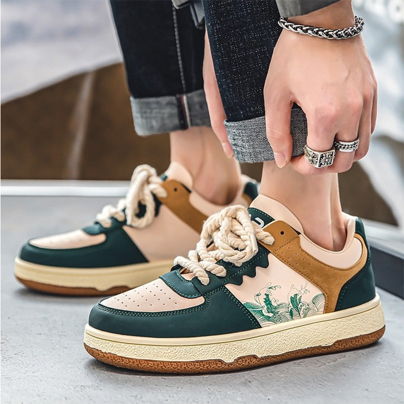Lace-up Casual Soft Thick Sole Flats Sneakers Outdoor Walking Shoes
