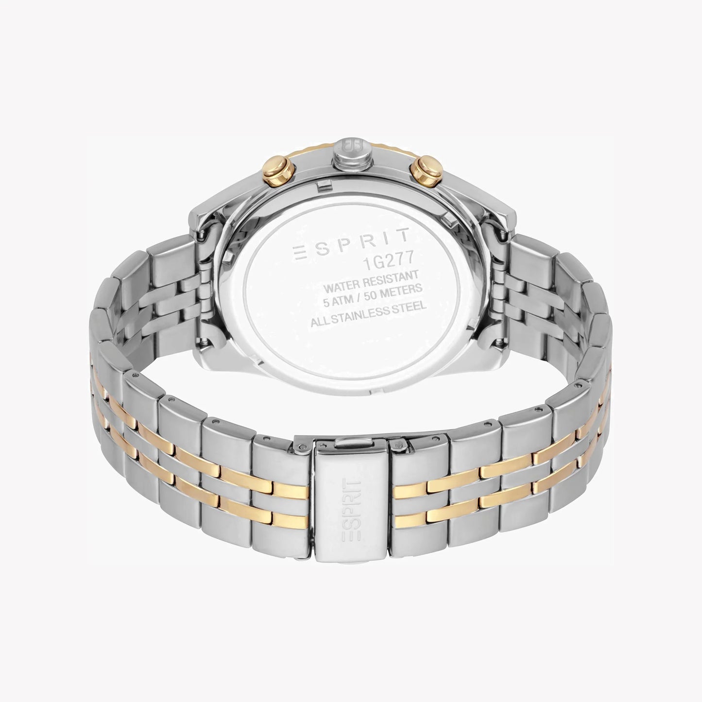 Esprit Men's Silver & Gold Watch, Black Dial | Es1g204m0045-2
