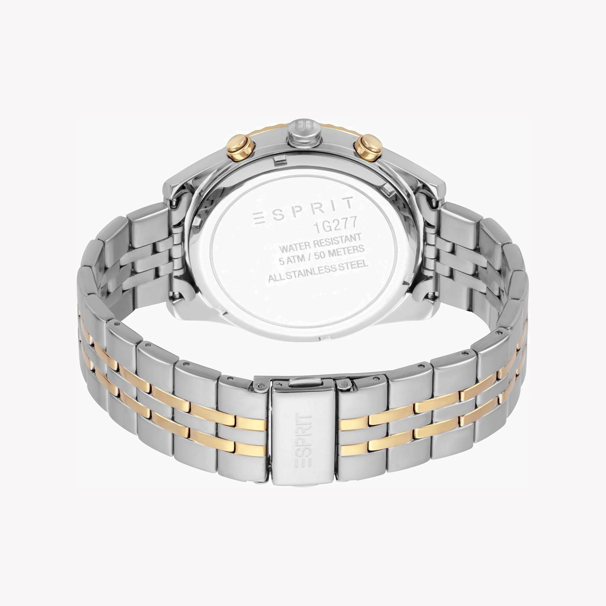 Esprit Men's Silver & Gold Watch, Black Dial | Es1g204m0045-2