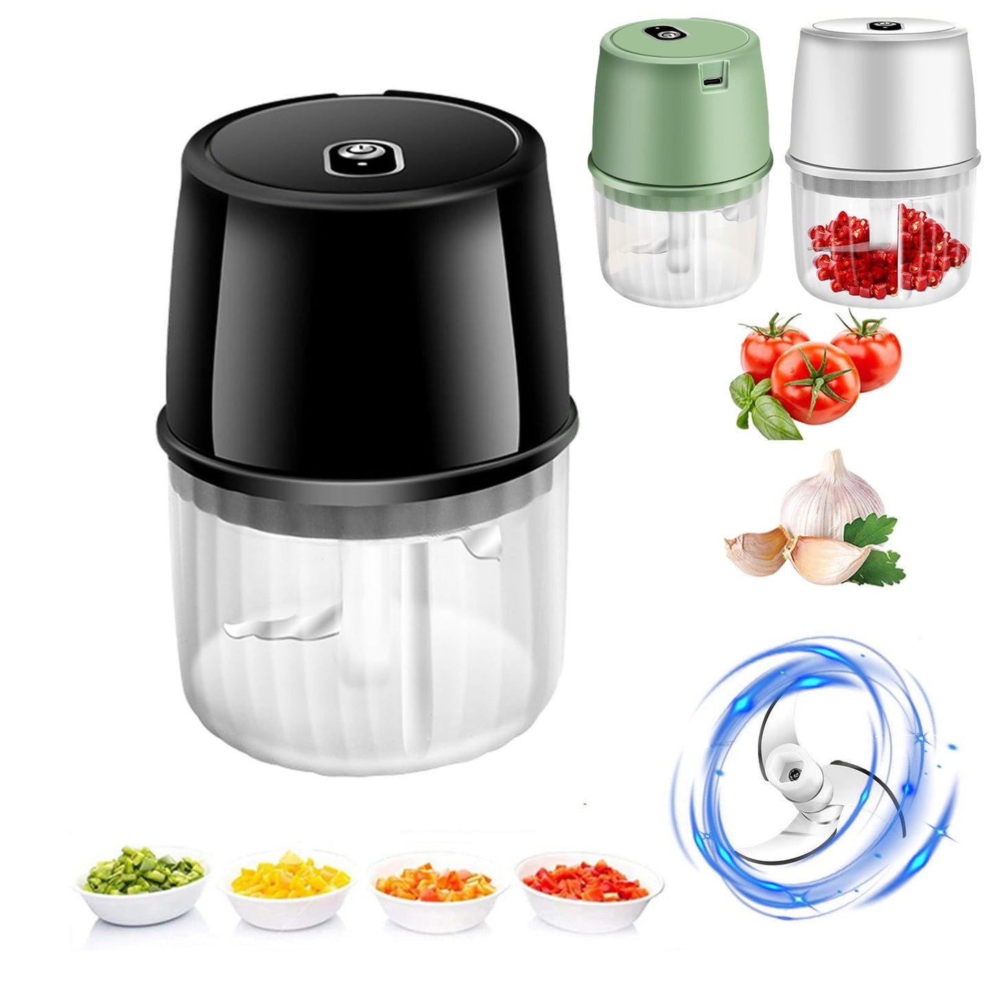 Electric Garlic Press Portable Wireless Food Chopper Mini