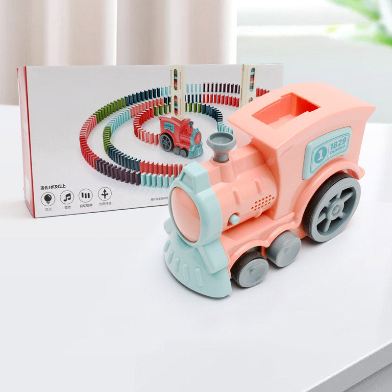 Domino Train Toys Automatic Release Licensing Electric Building Blocks