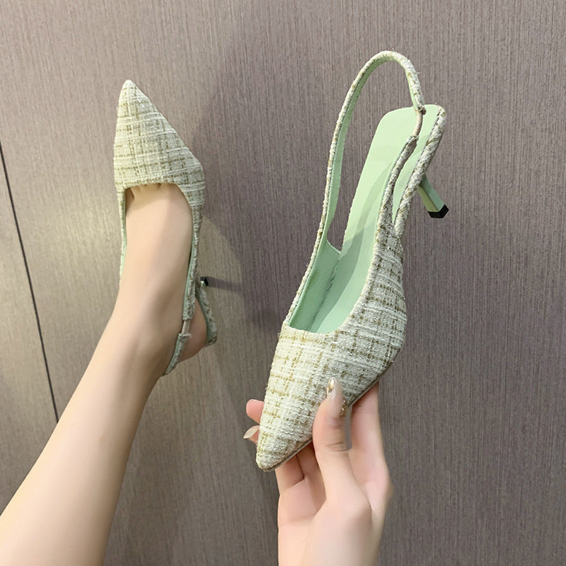 Stiletto Heel Pointed Toe Cap Slingback Sandal