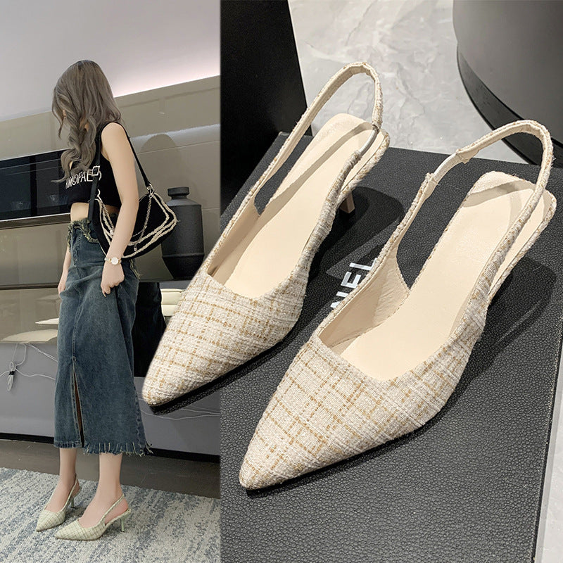 Stiletto Heel Pointed Toe Cap Slingback Sandal