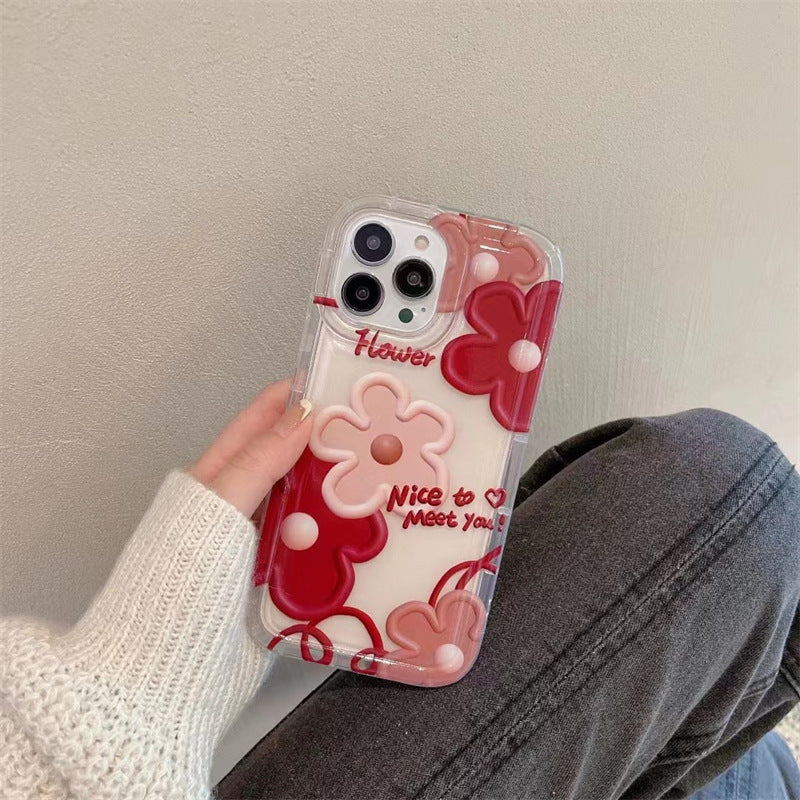Retro Oil Painting Red Flower Phone Case