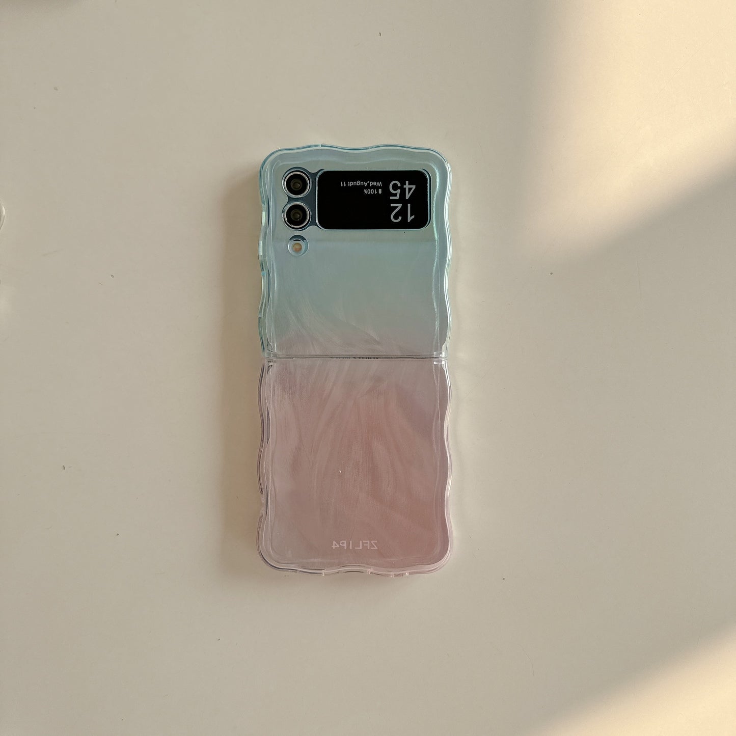 Feather Yarn Gradient Multicolor Flip Folding Phone Case