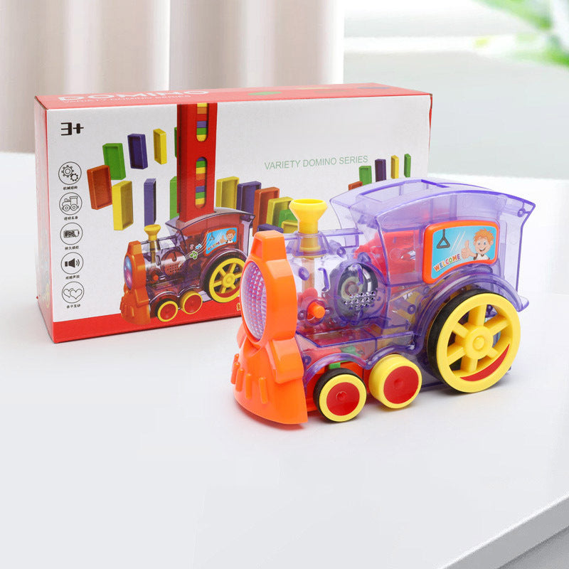 Domino Train Toys Automatic Release Licensing Electric Building Blocks