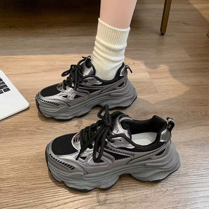 Platform Mesh Elevator Breathable and Lightweight Sports Casual Shoes