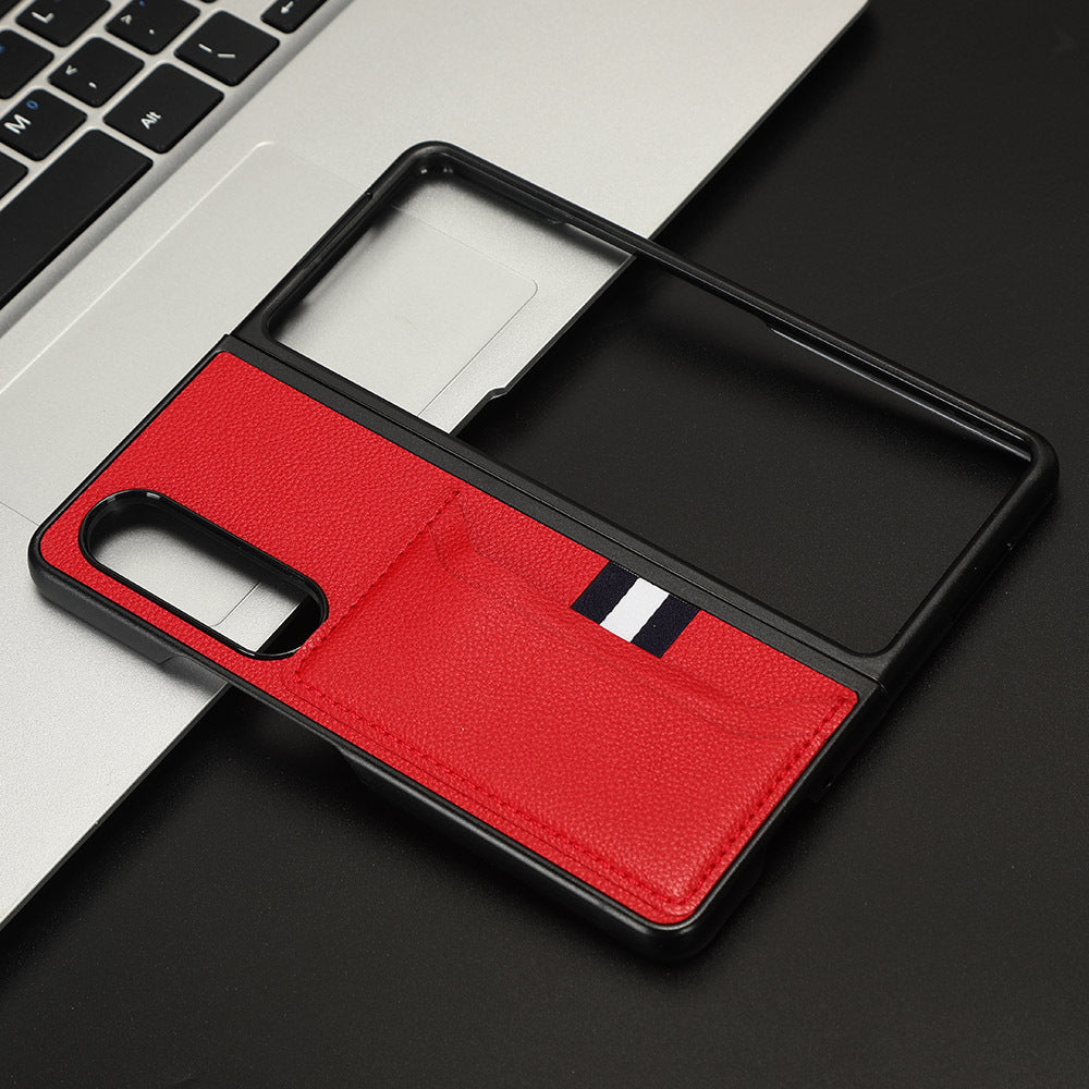 Simple Card-inserting Litchi Pattern Phone Case