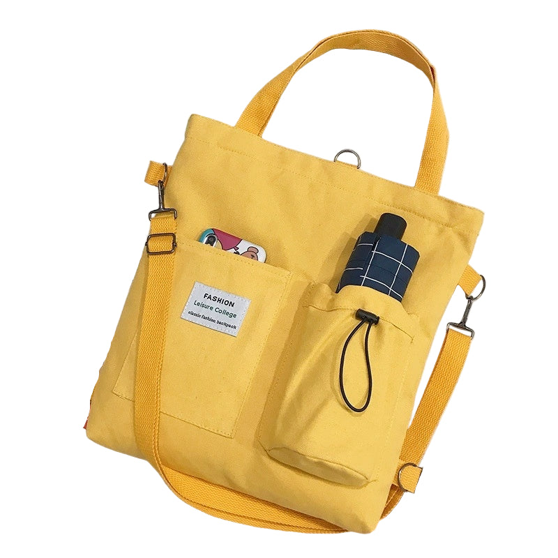 Canvas Bags Students Handbag with Pockets Preppy Backpack
