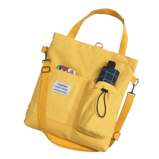 Canvas Bags Students Handbag with Pockets Preppy Backpack