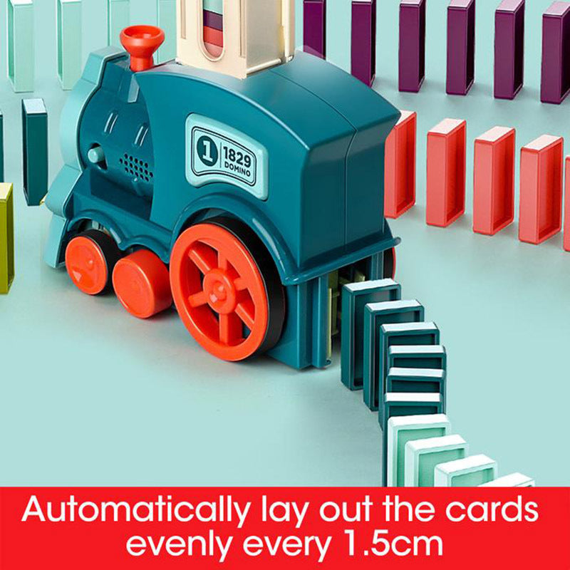 Domino Train Toys Automatic Release Licensing Electric Building Blocks