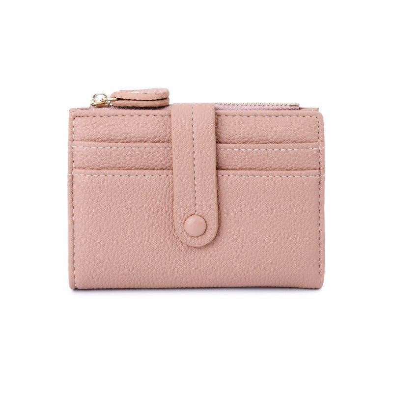 Women Short Wallets PU Leather Plaid Purses Solid Card Holder