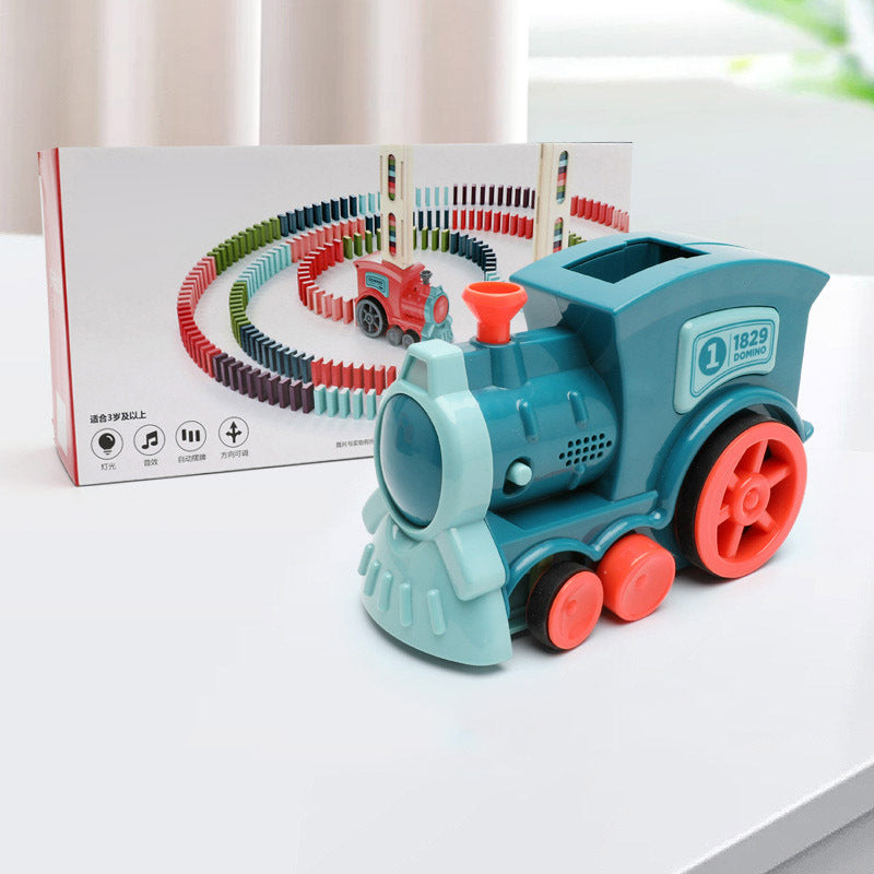 Domino Train Toys Automatic Release Licensing Electric Building Blocks
