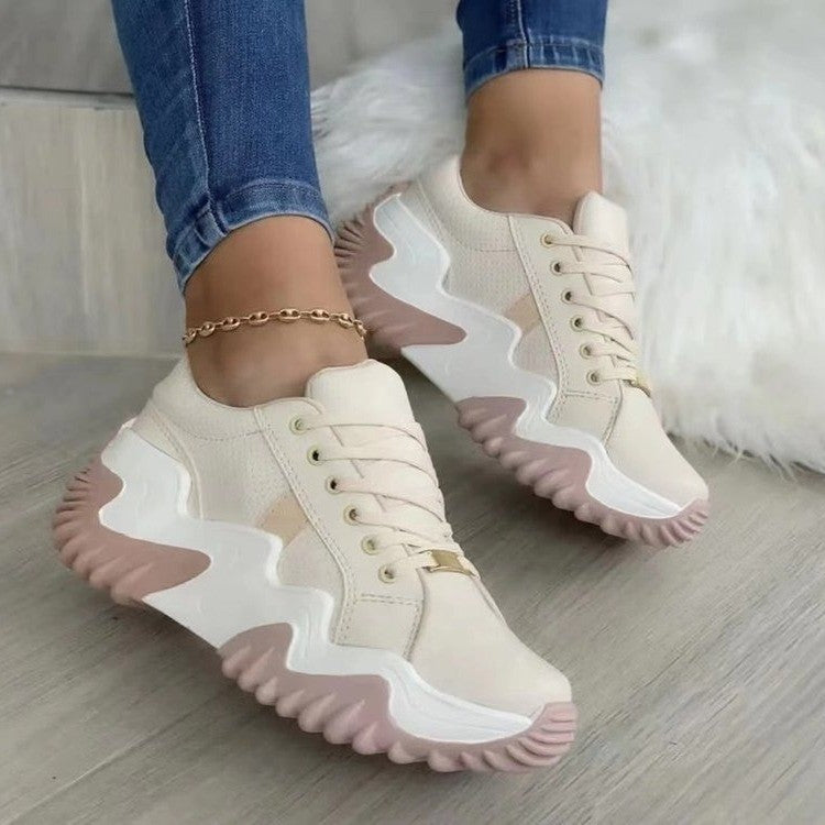 Thick Soled Serrated Shoes