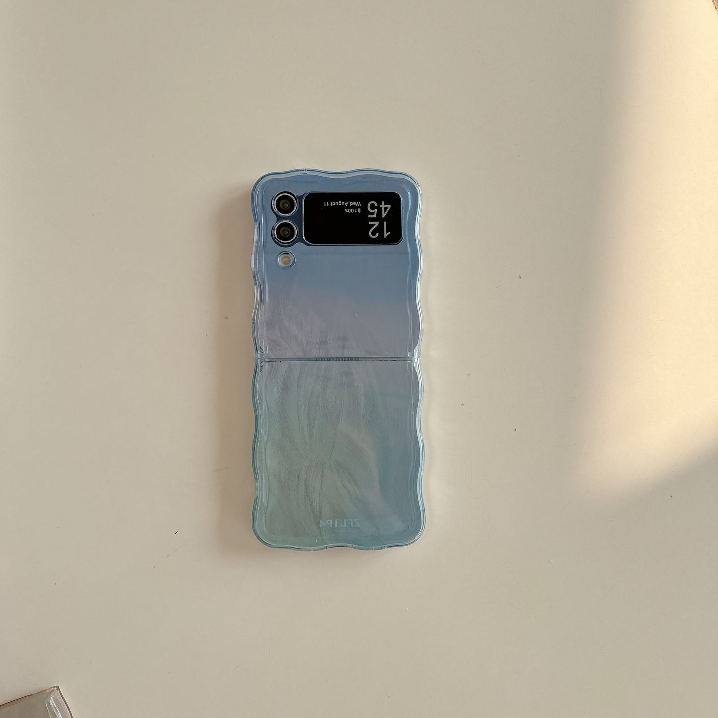Feather Yarn Gradient Multicolor Flip Folding Phone Case