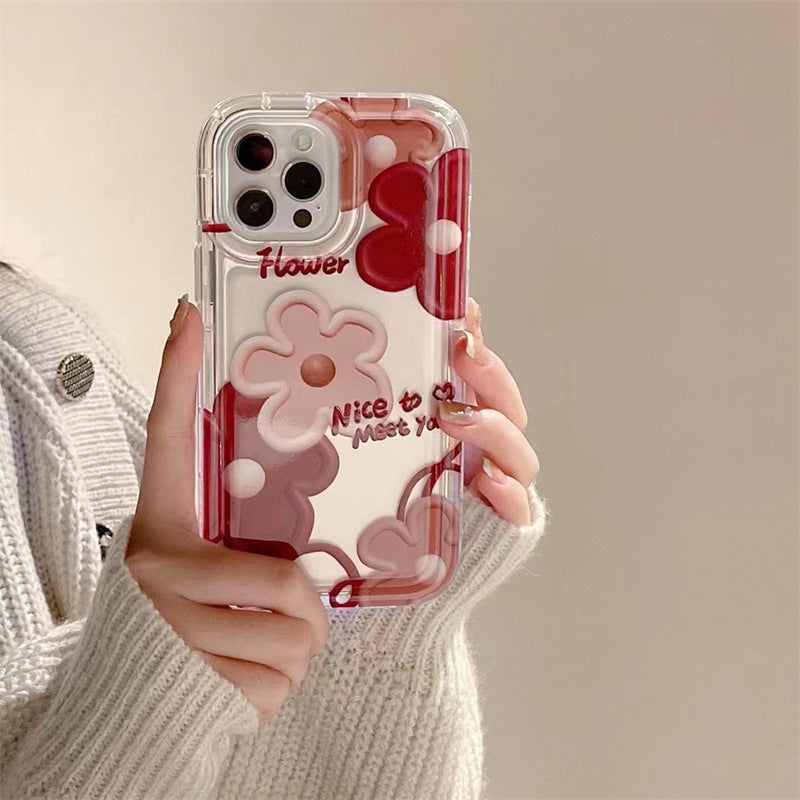 Retro Oil Painting Red Flower Phone Case