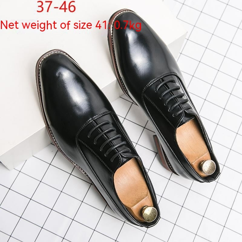 Casual Low Heel Men's Pointed Leather Shoes