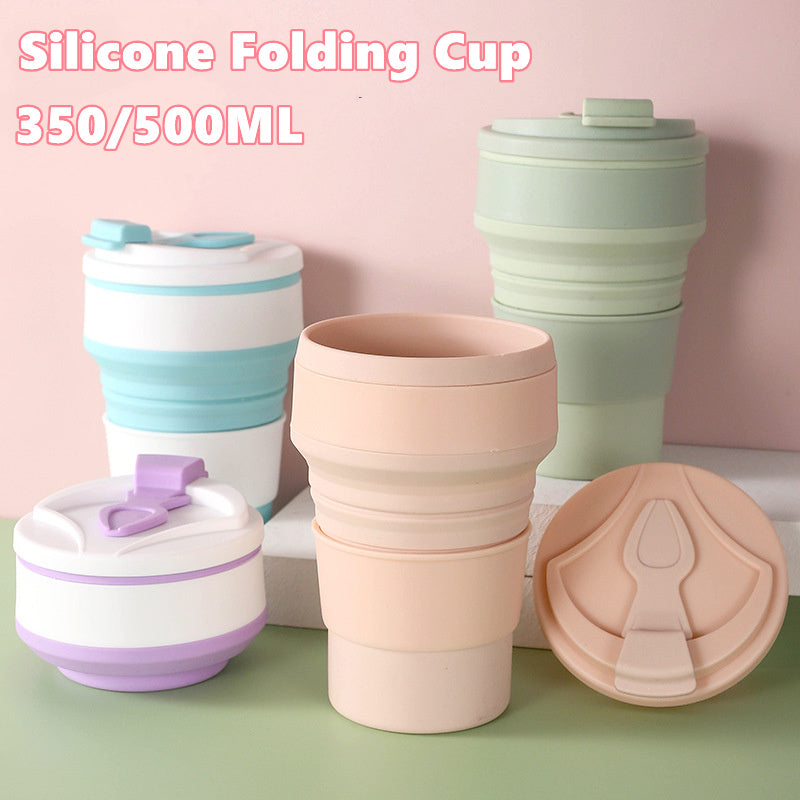 Kitchen Gadgets Folding Cup Collapsible Mug with Cover Coffee Travel Outdoors