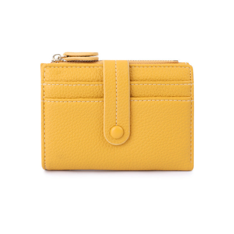 Women Short Wallets PU Leather Plaid Purses Solid Card Holder