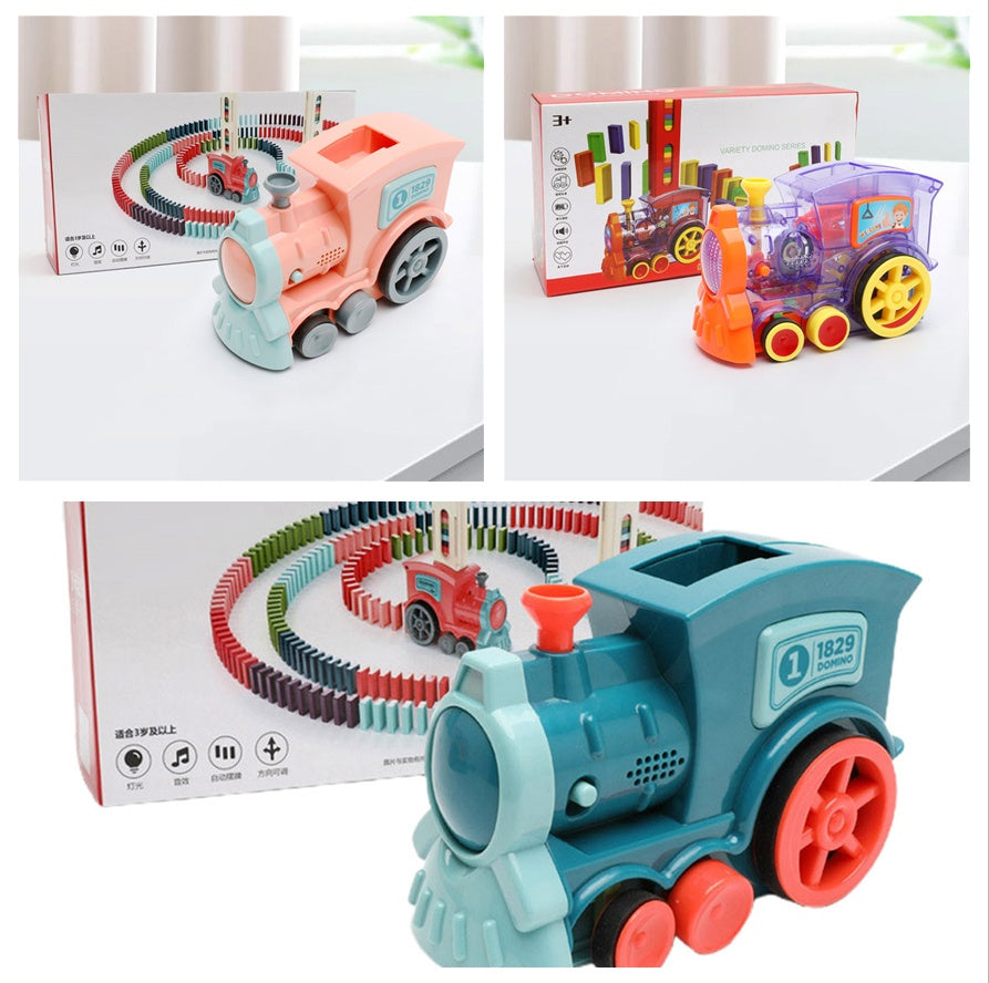Domino Train Toys Automatic Release Licensing Electric Building Blocks