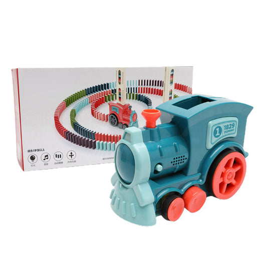 Domino Train Toys Automatic Release Licensing Electric Building Blocks