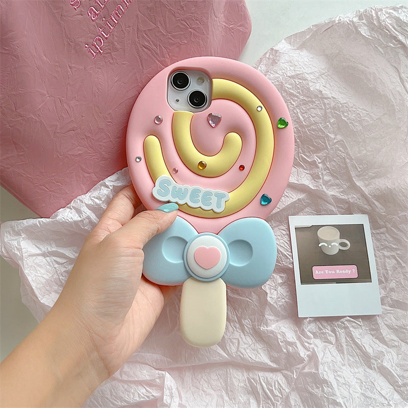 Silicone Phone Case Cute Lollipop Protective Sleeve