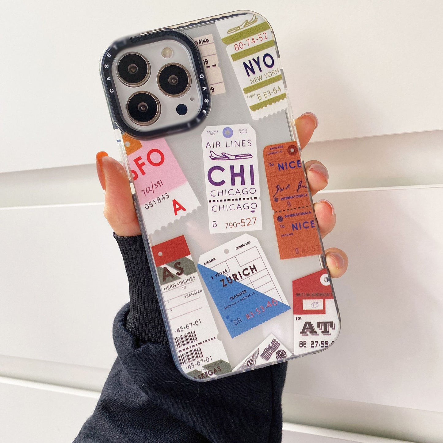 Travel Ticket Label Transparent Phone Case