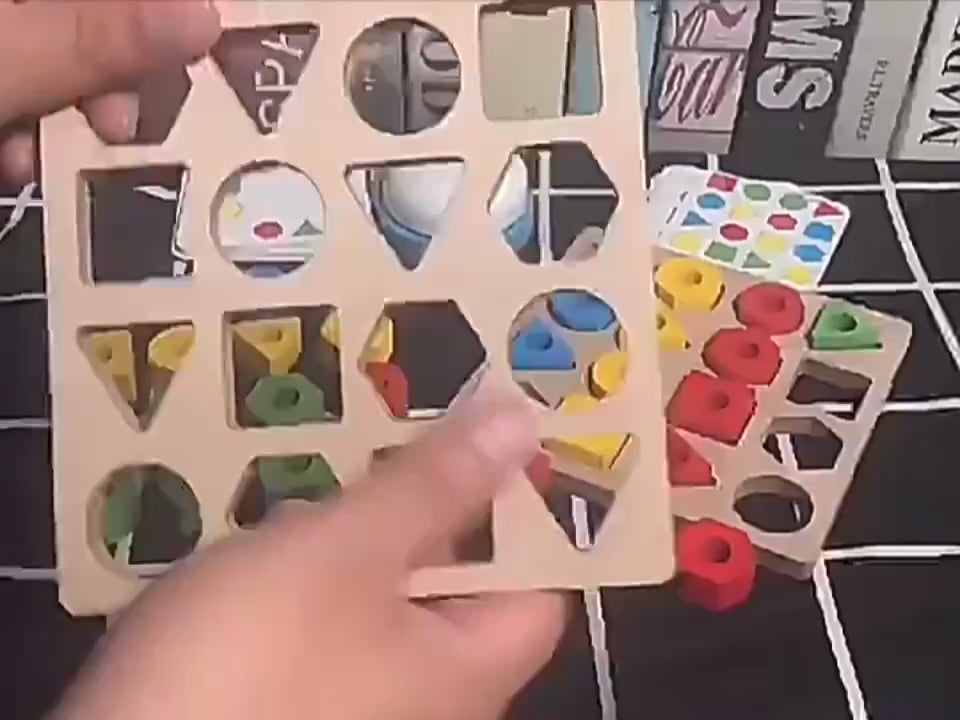 Geometric Pairing Blocks Leisure Board Game Toys