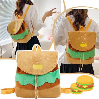 Hamburger Plush Backpack Soft Cartoon Burger Plush