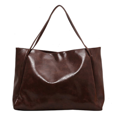 Japanese and Korean Soft Leather Shoulder Bag Retro Casual Handbag