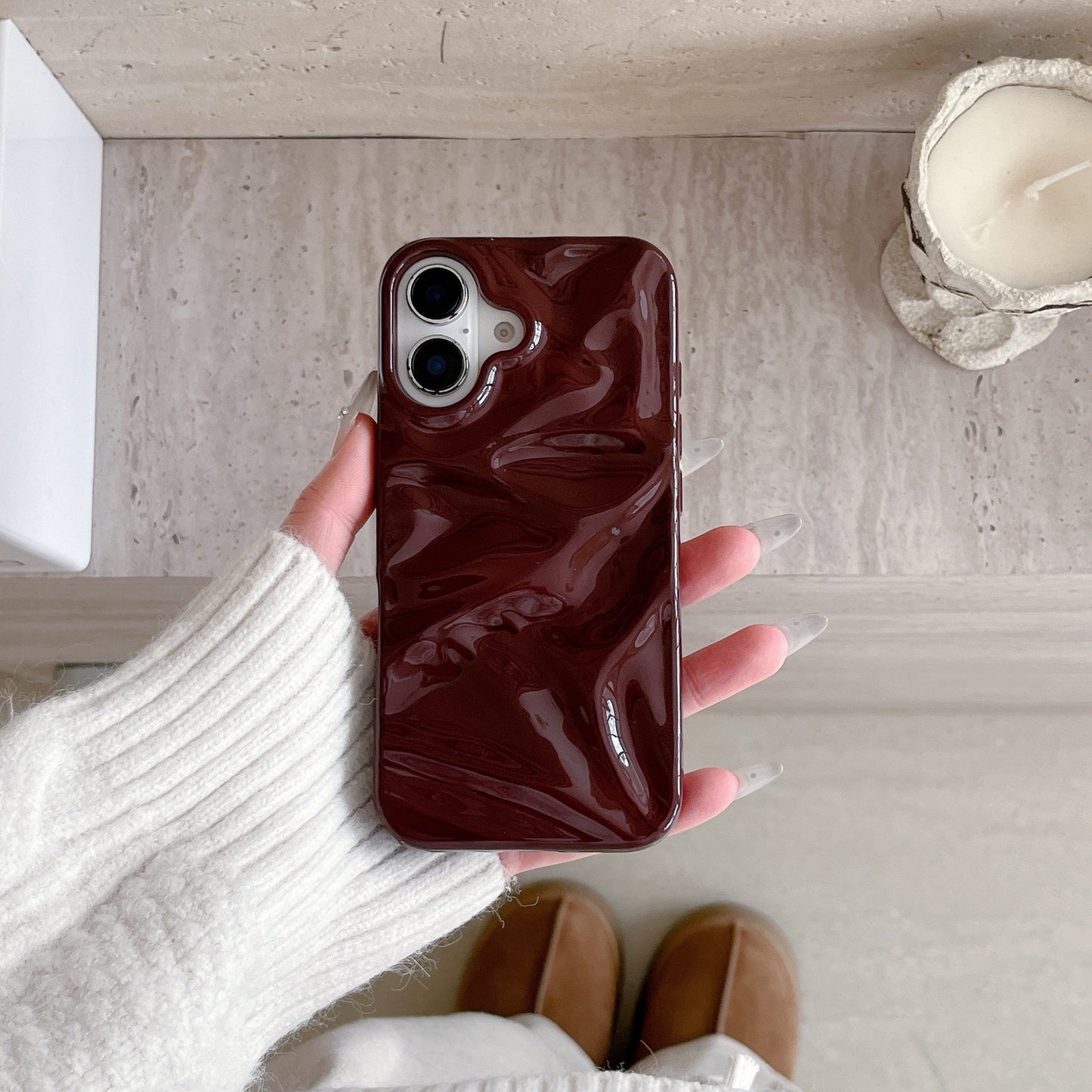 Niche Irregular Pleated Three-dimensional Phone Case