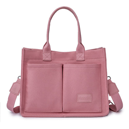 Canvas Tote Shoulder Bags Messenger Multi Pocket Crossbody Chic Reusable Handbag