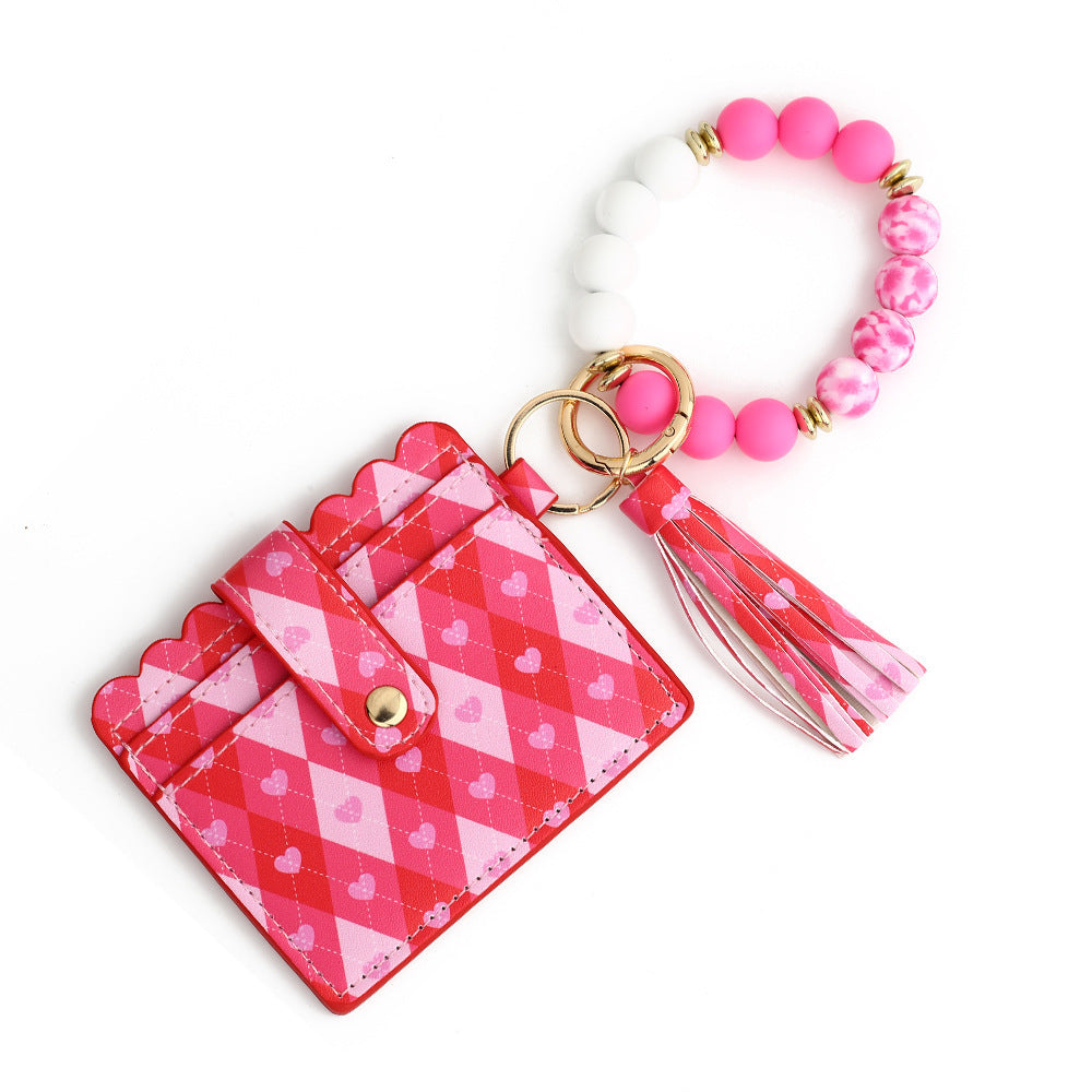 Love Polyurethane Card Holder Silica Gel Key Chain