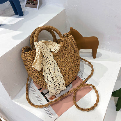 Western Lace Bow Straw Bag