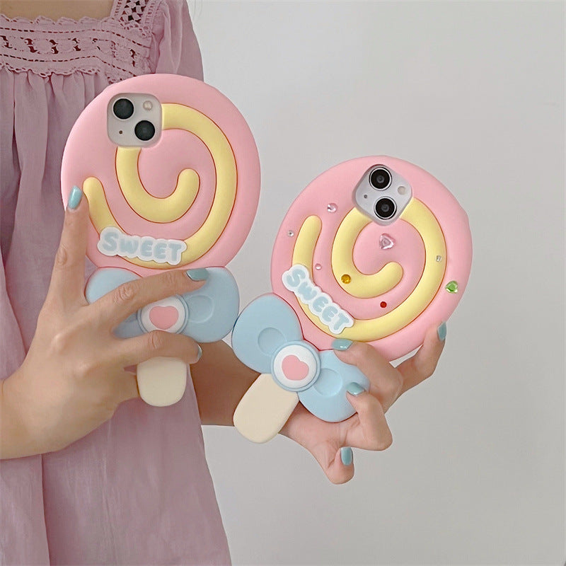 Silicone Phone Case Cute Lollipop Protective Sleeve