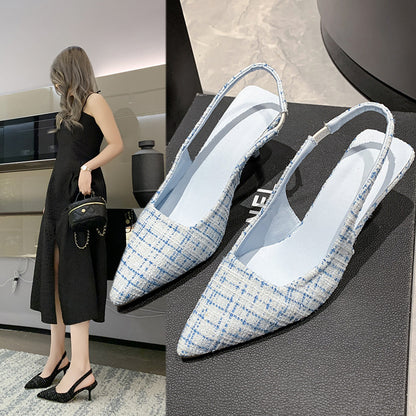 Stiletto Heel Pointed Toe Cap Slingback Sandal