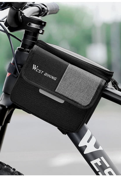 Bilateral Tube Touch Screen Saddle Bag