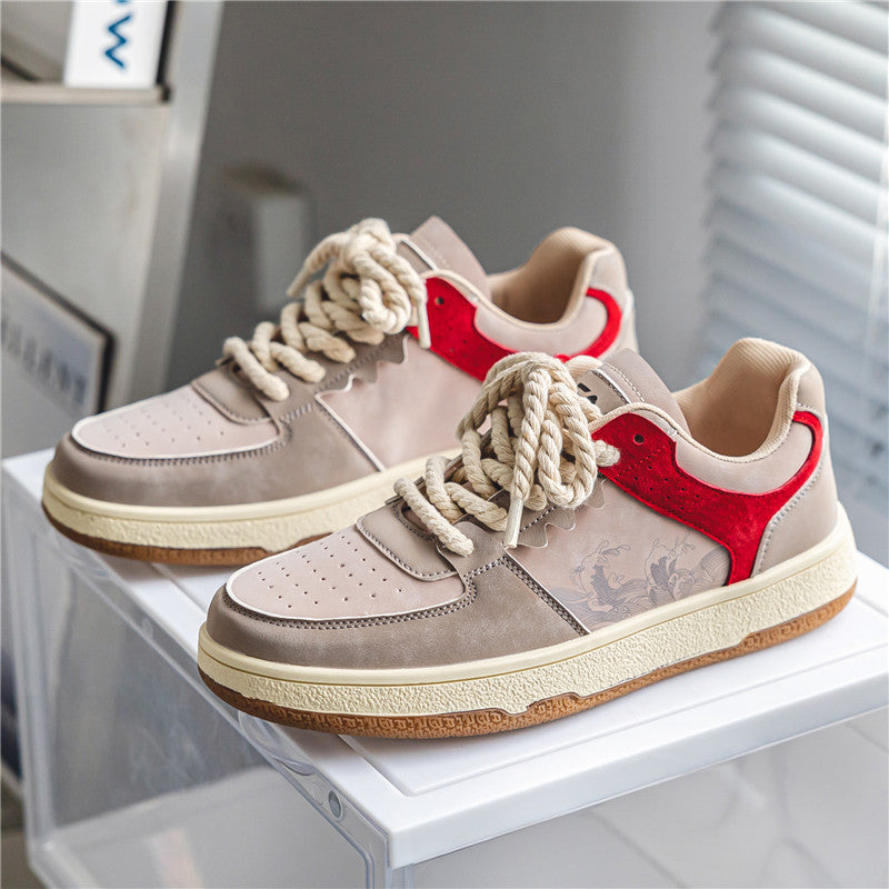 Lace-up Casual Soft Thick Sole Flats Sneakers Outdoor Walking Shoes