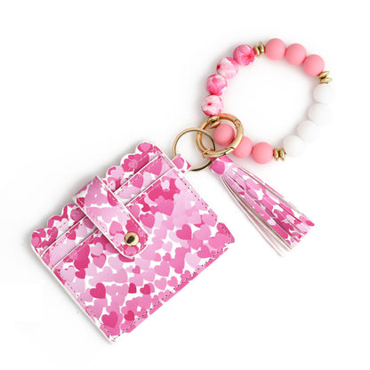 Love Polyurethane Card Holder Silica Gel Key Chain