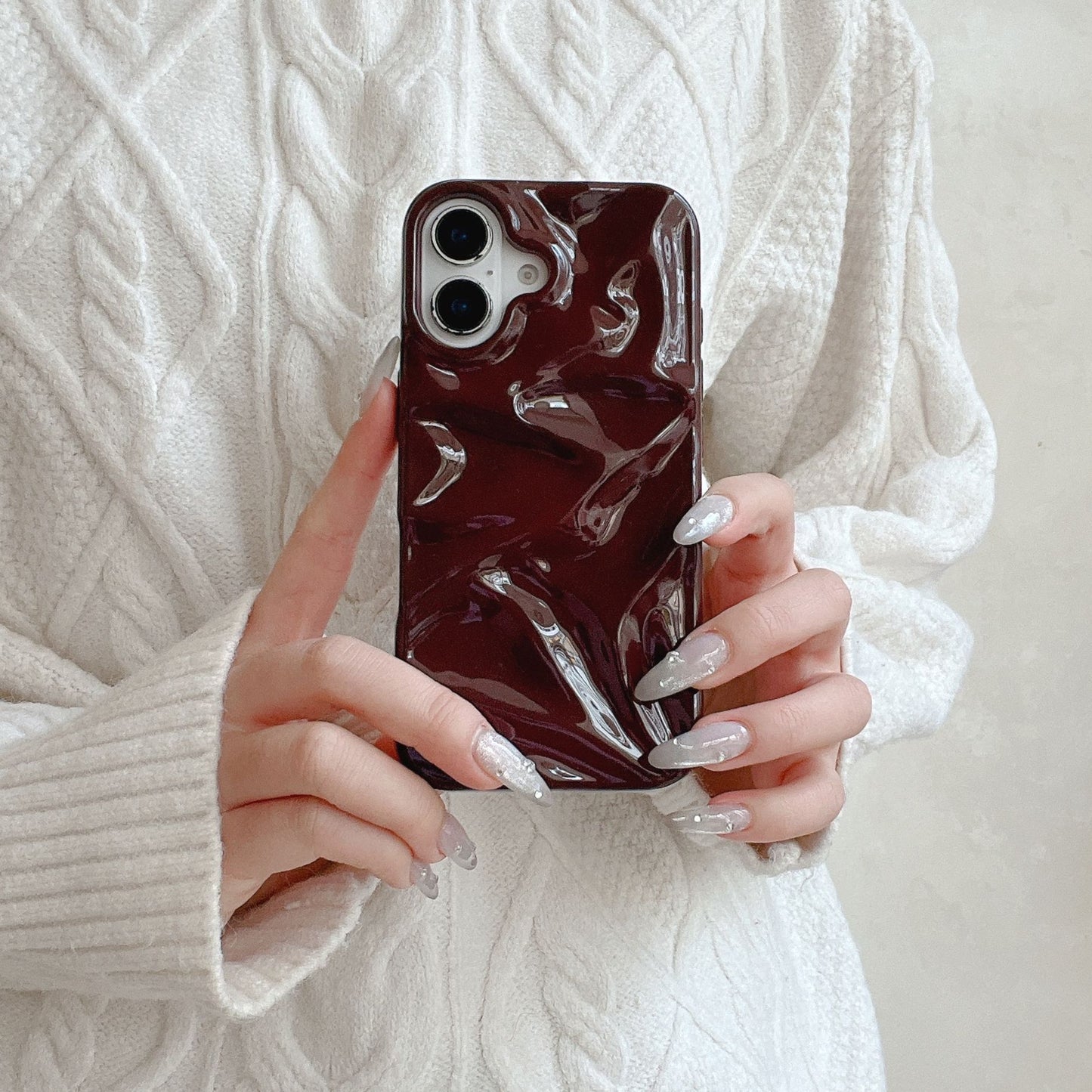 Niche Irregular Pleated Three-dimensional Phone Case
