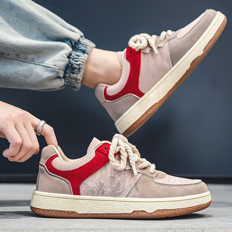 Lace-up Casual Soft Thick Sole Flats Sneakers Outdoor Walking Shoes